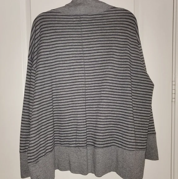 Coldwater Creek Open Cardigan, Striped, Gray, 2X - Picture 5 of 5